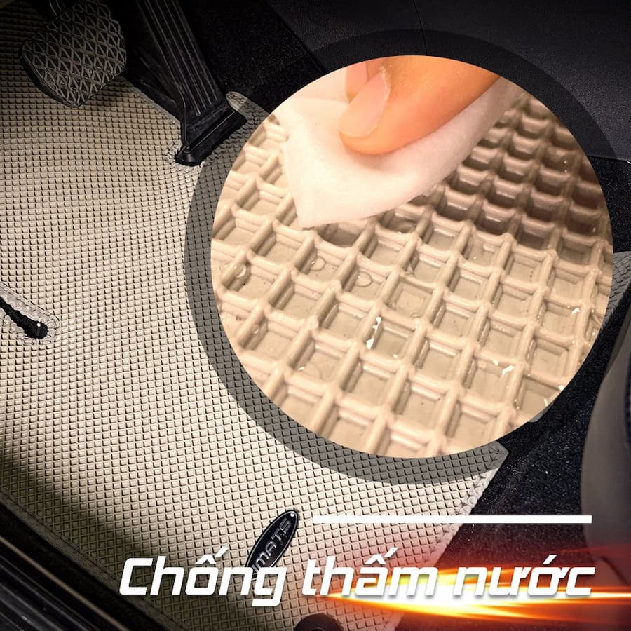 Thảm lót sàn ô tô IMATS chất liệu PVC không thấm nước nên dễ dàng vệ sinh